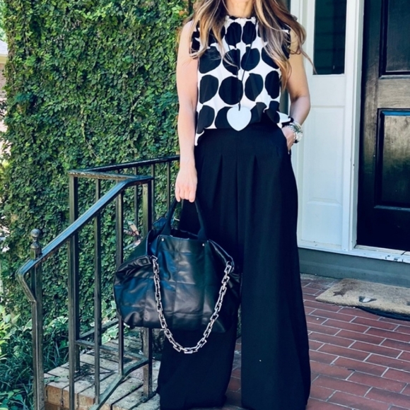 Pants - BRAND NEW! Fabulous Black Boho Wide Leg Solid Pleated Pants